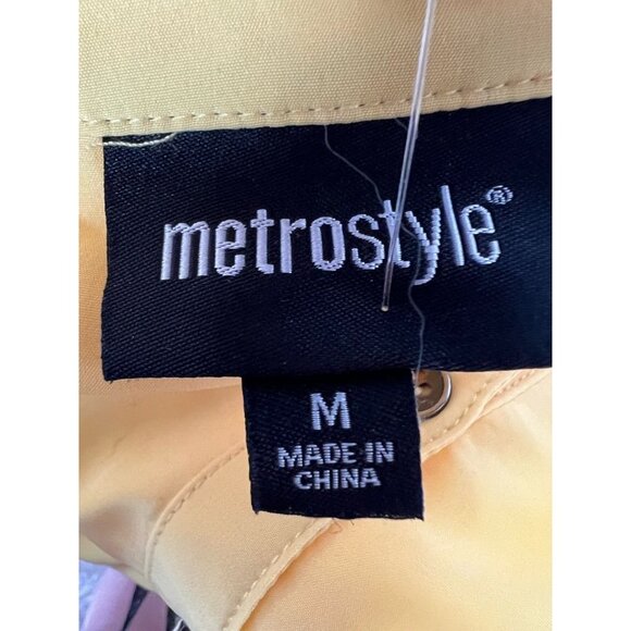 Vintage Metrostyle Womens Jumpsuit Yellow Elastic Waist Buttons Drawstring M - Picture 12 of 12